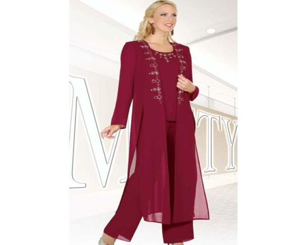 dark red beaded mother of the bride pant suits jewel neck three pieces wedding guest pantsuit plus size chiffon mothers groom dres3129205, Black;red
dark red beaded mother of the bride pant suits jewel neck three pieces wedding guest pantsuit plus size chiffon mothers groom dres3129205, Black;red