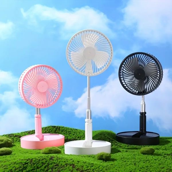 Image of 1pc 8-inch Four-speed Folding Telescopic Small Fan, USB Charging Portable Electric Fan, 6000 MAh, Maximum Wind Available In 4 Hours, Minimum Wind Available In 20 Hours