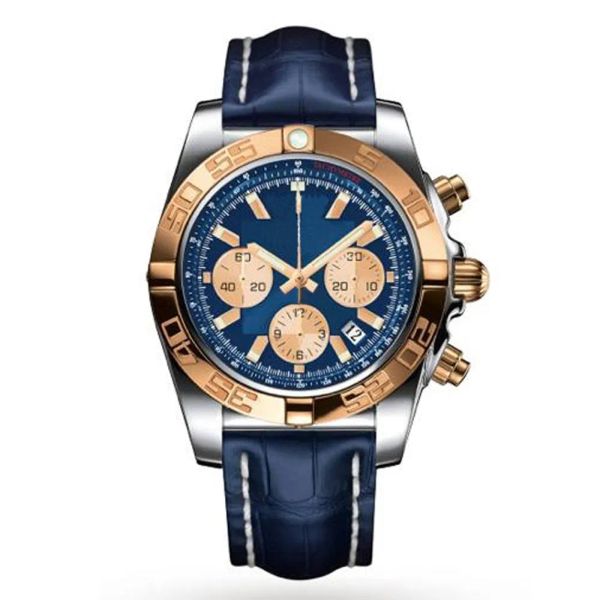 46mm male wristwatch quartz chronograph men watch gold black blue leather stainless steel strap sapphire crystal waterproof, Slivery;brown
46mm male wristwatch quartz chronograph men watch gold black blue leather stainless steel strap sapphire crystal waterproof, Slivery;brown