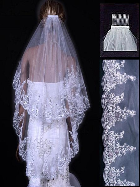 two layers white ivory wedding veil short tulle veils with comb 15m wedding accessories bridal veils with sequins5684223, Black
two layers white ivory wedding veil short tulle veils with comb 15m wedding accessories bridal veils with sequins5684223, Black