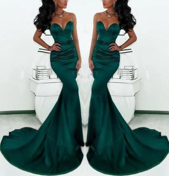 2019 gorgeous emerald green mermaid evening gowns sweetheart satin sweep train fishtail special occasion prom dresses for women pl4328153, Black;red 
2019 gorgeous emerald green mermaid evening gowns sweetheart satin sweep train fishtail special occasion prom dresses for women pl4328153, Black;red