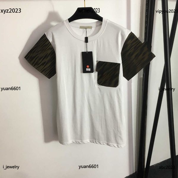 women designer t-shirt splicing design girl tees size s-l contrast pockets short sleeve june25, White
women designer t-shirt splicing design girl tees size s-l contrast pockets short sleeve june25, White