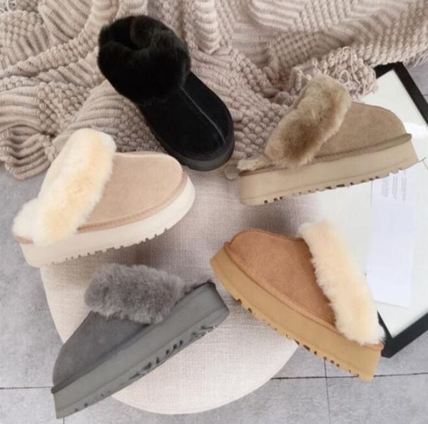 women genuine leather slipper fluffy winter warm house platform no rear elastic belt slippers chestnut thick bottom sliders, Black
women genuine leather slipper fluffy winter warm house platform no rear elastic belt slippers chestnut thick bottom sliders, Black