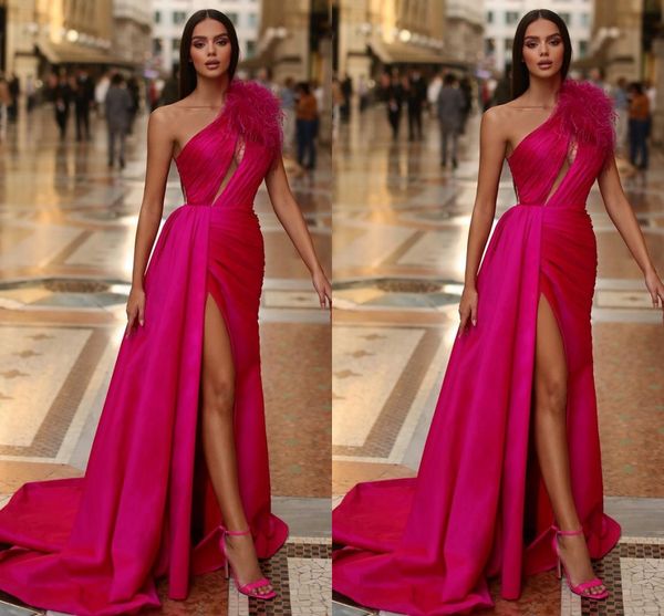 fuschia plus size sheath prom dresses long for women one shoulder fur satin high side split birthday pageant celebrity evening party gowns f, Black
fuschia plus size sheath prom dresses long for women one shoulder fur satin high side split birthday pageant celebrity evening party gowns f, Black