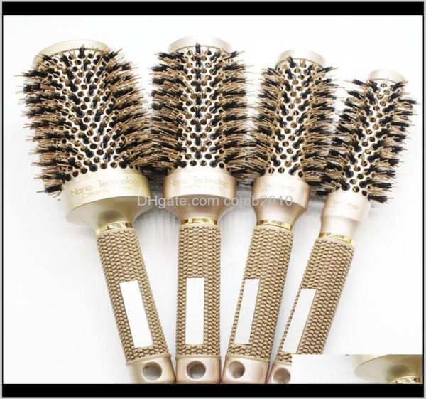 nano ionic boar bristle hair brush salon comb barrel blow dry hair round brush in 4 sizes professional salon styling tools b087 t6680083, Silver
nano ionic boar bristle hair brush salon comb barrel blow dry hair round brush in 4 sizes professional salon styling tools b087 t6680083, Silver