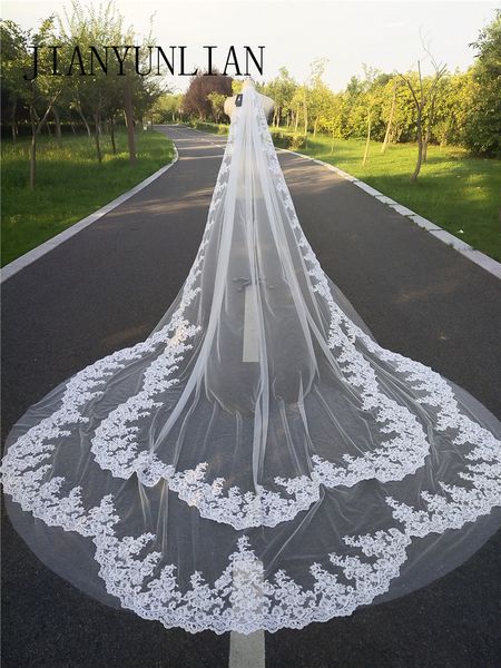 bridal veils cathedral long lace wedding veil with comb one layer 5 meters white ivory voile mariage, Black
bridal veils cathedral long lace wedding veil with comb one layer 5 meters white ivory voile mariage, Black
