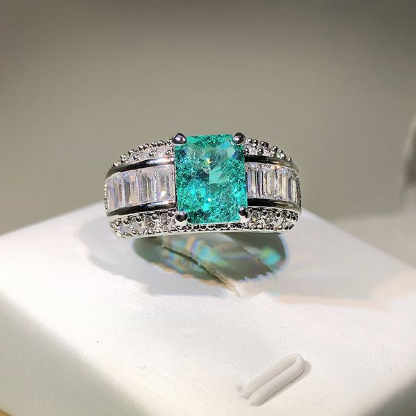 with side stones fashion emerald princess paraiba couples ring for women double full diamond crystal engagement anniversary gift jewelry 230, Silver
with side stones fashion emerald princess paraiba couples ring for women double full diamond crystal engagement anniversary gift jewelry 230, Silver