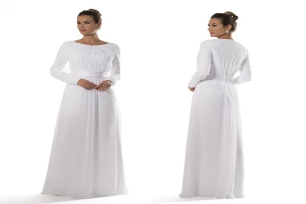 white chiffon temple modest bridesmaid dresses with long sleeves brides informal reception dresses aline floor length new custom 5118276, White;pink
white chiffon temple modest bridesmaid dresses with long sleeves brides informal reception dresses aline floor length new custom 5118276, White;pink