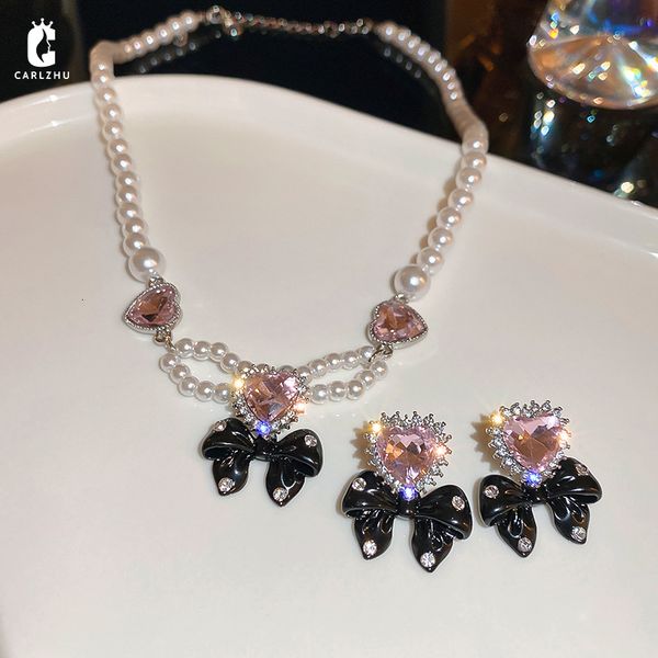 wedding jewelry sets luxury heart bow pearl necklace earrings for women personalized sweet versatile party set 230627, Slivery;golden
wedding jewelry sets luxury heart bow pearl necklace earrings for women personalized sweet versatile party set 230627, Slivery;golden