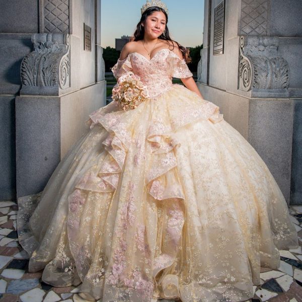 luxury champagne shiny quinceanera dresses beads 3dflower appliques sweet 16 dress vestido de 15 anos lace-up prom party dress, Blue;red
luxury champagne shiny quinceanera dresses beads 3dflower appliques sweet 16 dress vestido de 15 anos lace-up prom party dress, Blue;red