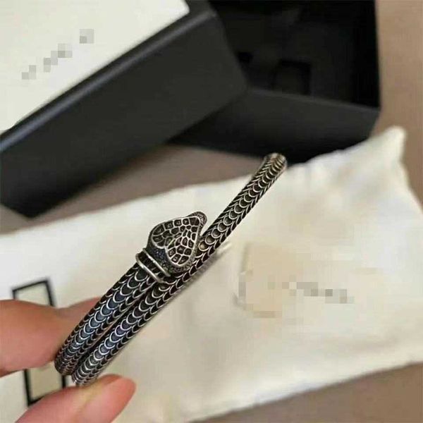 2023 gujia spirit scale snake shape bracelet made of old fashionable fashion dominant men and women's opening hands, Black
2023 gujia spirit scale snake shape bracelet made of old fashionable fashion dominant men and women's opening hands, Black