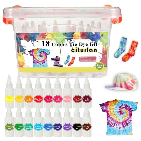 dresses 18 colors diy tiedye suit safe practical cold water dyes pigments kit for children, White;black
dresses 18 colors diy tiedye suit safe practical cold water dyes pigments kit for children, White;black