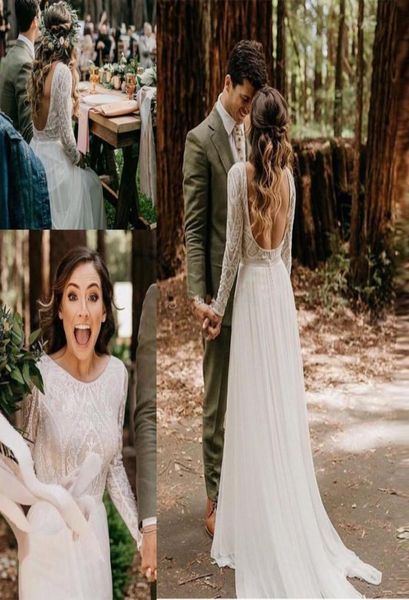 beach wedding dress with long sleeves 2020 vestido de noiva vintage lace chiffon skirt boho bridal dresses sweep train2688485, White
beach wedding dress with long sleeves 2020 vestido de noiva vintage lace chiffon skirt boho bridal dresses sweep train2688485, White
