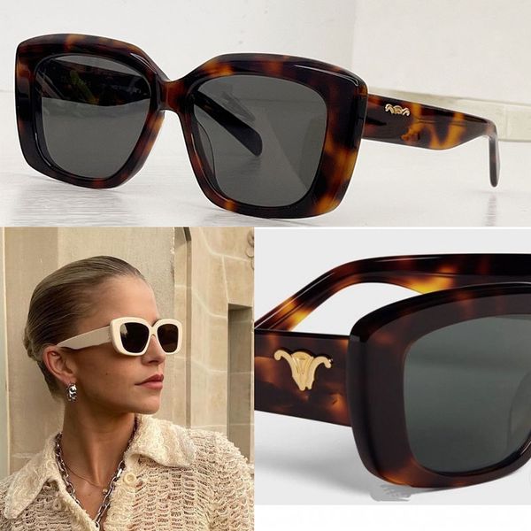 

triomphe 04 sunglasses dual color fashion lady designer black frame arc de triomphe logo classic tortoiseshell color women retro glasses 4s2, White;black