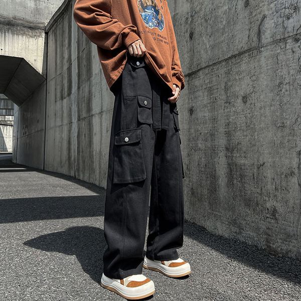 men s pants cargo men baggy casual multi pockets straight trousers brand wide leg black women fashion streetwear 230629
men s pants cargo men baggy casual multi pockets straight trousers brand wide leg black women fashion streetwear 230629