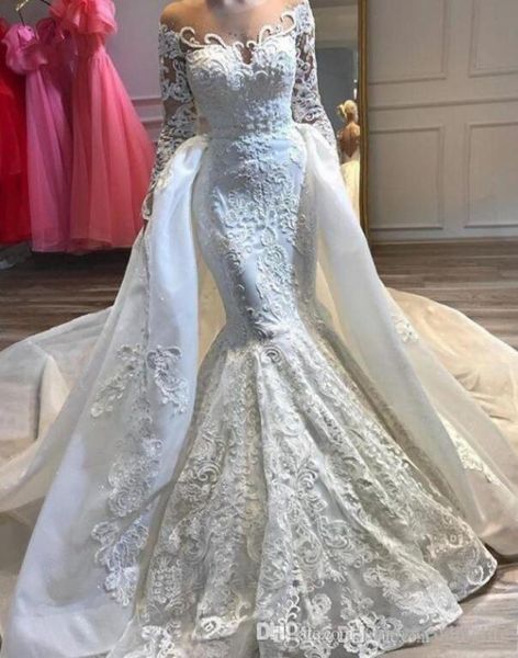 stunning sheer neck lace mermaid wedding dresses with detachable train lace applique long sleeves wedding dress bridal gown vestid5124485, White
stunning sheer neck lace mermaid wedding dresses with detachable train lace applique long sleeves wedding dress bridal gown vestid5124485, White