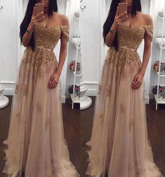 champagne lace beaded off the shoulder arabic evening dresses sweetheart aline tulle prom dress vintage formal prom party g1849287, Black;red
champagne lace beaded off the shoulder arabic evening dresses sweetheart aline tulle prom dress vintage formal prom party g1849287, Black;red