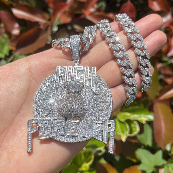 pendant necklaces bubble letter rich forever necklace for men iced out money bag real gold plated bling charms hip hop jewelry 230621, Silver
pendant necklaces bubble letter rich forever necklace for men iced out money bag real gold plated bling charms hip hop jewelry 230621, Silver
