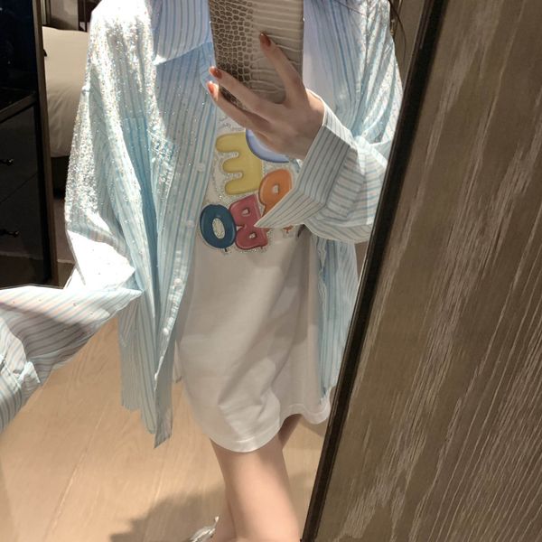 shirts for womens designer clothing striped sky star diamond shirt women's new summer sunscreen shirt, White
shirts for womens designer clothing striped sky star diamond shirt women's new summer sunscreen shirt, White