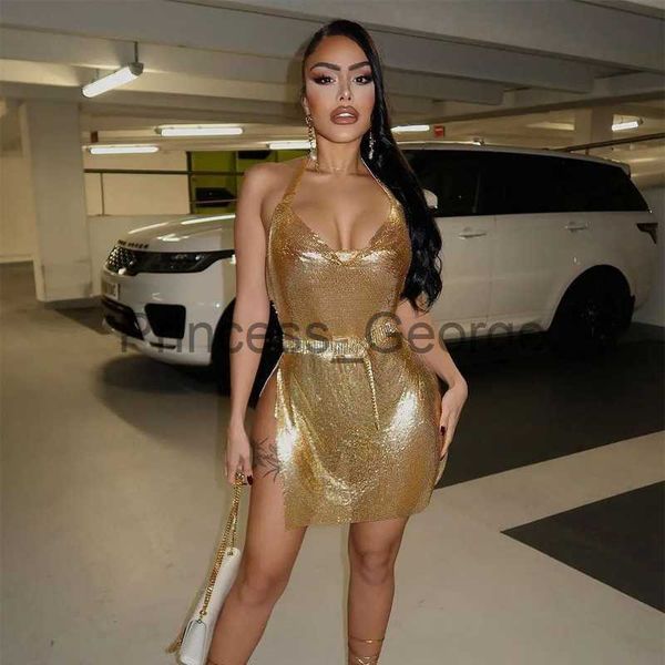 party dresses gilding mini club party dress women draped v neck sleeveless halter backless split bodycon vestidos hipster y2k clothes x0629, White;black
party dresses gilding mini club party dress women draped v neck sleeveless halter backless split bodycon vestidos hipster y2k clothes x0629, White;black