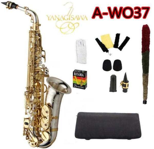 brand new yanagisawa awo37 alto saxophone nickel plated gold key professional sax with mouthpiece case and accessories6191134
brand new yanagisawa awo37 alto saxophone nickel plated gold key professional sax with mouthpiece case and accessories6191134