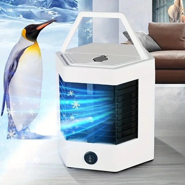 Image of Portable Air Conditioner, Personal Desktop Fan, Cooling Air Humidification Spray Fan, 2 Speed Air Cooling Fan Humidifier, For Home Office Desktop Bedroom