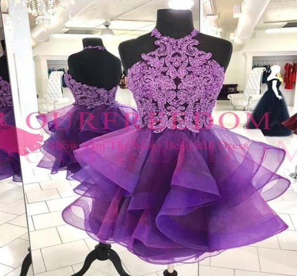 2020 modest purple halter neck homecoming dresses ruffles tiered skirts appliques beaded short mini backless girls graduation dres4045053, Blue;pink
2020 modest purple halter neck homecoming dresses ruffles tiered skirts appliques beaded short mini backless girls graduation dres4045053, Blue;pink