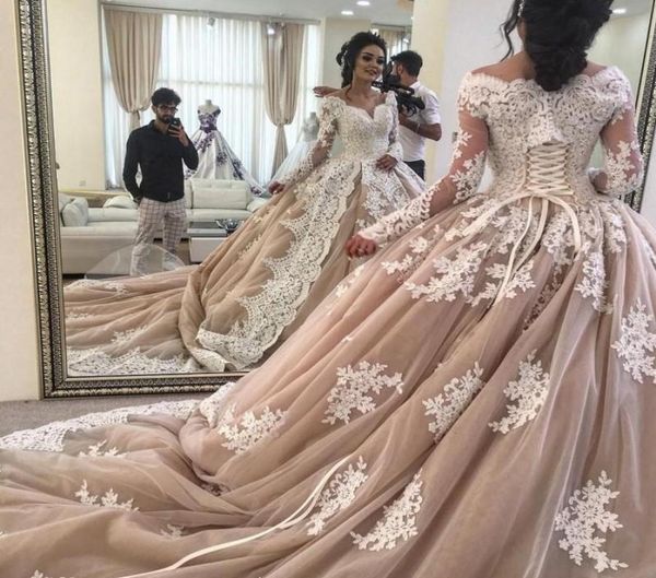 luxury ball gown wedding dresses saudi arabic off the shoulder lace long sleeves bridal gowns lace up tulle court train wedding ve7115243, White
luxury ball gown wedding dresses saudi arabic off the shoulder lace long sleeves bridal gowns lace up tulle court train wedding ve7115243, White