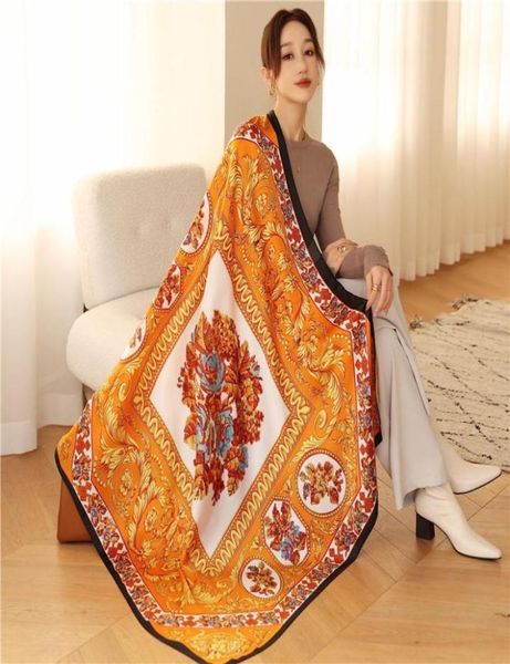 scarves large women square silk scarf 2022 beach design shawl print foulard female headbands hijab ladybufanda bandanascarves7575408, Blue;gray
scarves large women square silk scarf 2022 beach design shawl print foulard female headbands hijab ladybufanda bandanascarves7575408, Blue;gray