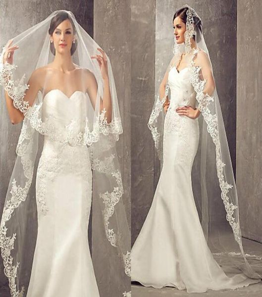 chapel length white ivory bridal veils with lace applique edge 3 meters onelayer elegant wedding veil bridal accessories veils fo9781500, Black
chapel length white ivory bridal veils with lace applique edge 3 meters onelayer elegant wedding veil bridal accessories veils fo9781500, Black