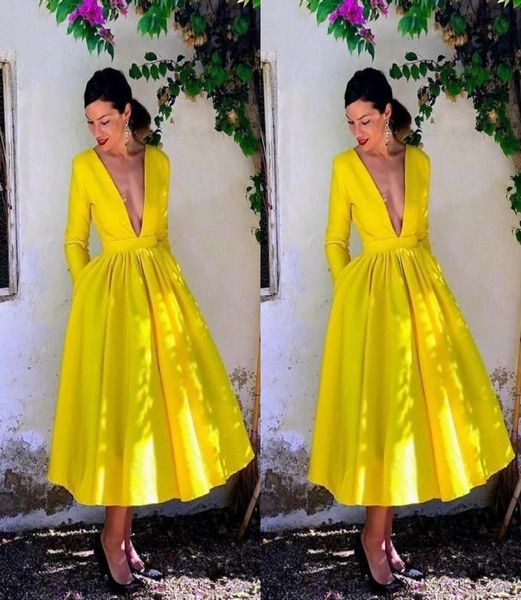 yellow tea length deep vneck cocktail party dresses 2022 fall winter long sleeve draped princess aline prom graduation bridesmai6472616, Black
yellow tea length deep vneck cocktail party dresses 2022 fall winter long sleeve draped princess aline prom graduation bridesmai6472616, Black