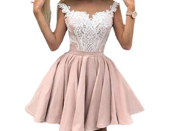 mini homecoming dresses sheer crewel neck appliques satin ruched short cocktail party gowns a line, Blue;pink
mini homecoming dresses sheer crewel neck appliques satin ruched short cocktail party gowns a line, Blue;pink