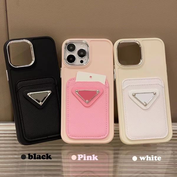 Image of Designer Card Wallet Phone Cases with Universal AirPods for iPhone 14 13 12 Pro Max 14pro 14Plus Retro Luxury Purse with logo