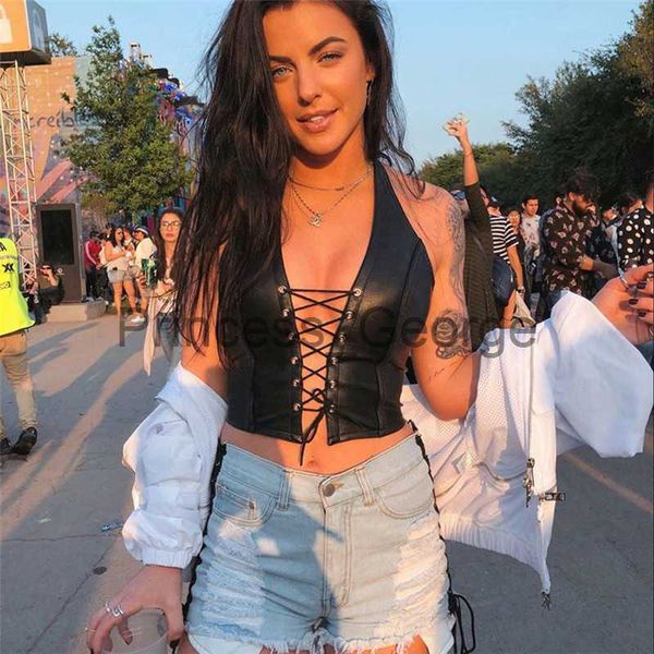 party dresses halter faux leather gothic clothes club party wear crop women backless y2k punk fashion summer lace up tank x0629, White;black
party dresses halter faux leather gothic clothes club party wear crop women backless y2k punk fashion summer lace up tank x0629, White;black