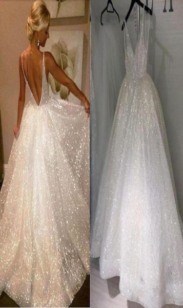 glittering sequin fabric backless wedding bridal dresses sheer straps v neck ruched sweep train blingbling reception gown dress pl7024123, White
glittering sequin fabric backless wedding bridal dresses sheer straps v neck ruched sweep train blingbling reception gown dress pl7024123, White