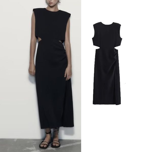 basic casual dresses traf 2023 hollow out dress woman o neck sleeveles summer midi for hem side split female 230628, Black;gray
basic casual dresses traf 2023 hollow out dress woman o neck sleeveles summer midi for hem side split female 230628, Black;gray