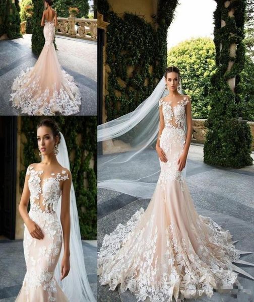 milla nova blush wedding dresses mermaid cap sleeve sheer neck lace appliques illusion bodicese bridal gowns open back vestios de 3285203, White
milla nova blush wedding dresses mermaid cap sleeve sheer neck lace appliques illusion bodicese bridal gowns open back vestios de 3285203, White