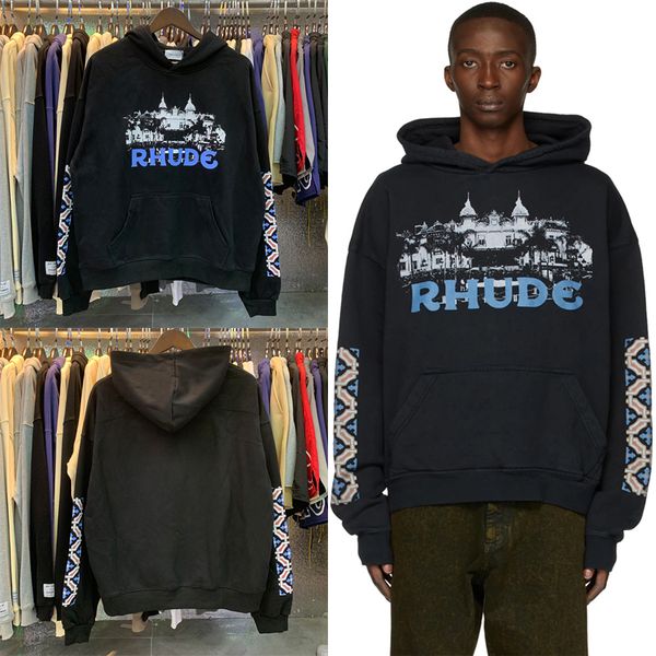 men s polos 2023ss blue rhude castle print black cotton terry men women hoodie sweatshirts oversized hooded pullover 230629, White;black
men s polos 2023ss blue rhude castle print black cotton terry men women hoodie sweatshirts oversized hooded pullover 230629, White;black