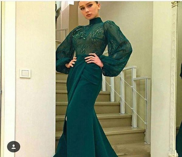 new high neck sheath evening dresses long sleeves illusion lace mermaid front split dubai arabic formal evening gowns prom party d8399256, Black;red
new high neck sheath evening dresses long sleeves illusion lace mermaid front split dubai arabic formal evening gowns prom party d8399256, Black;red