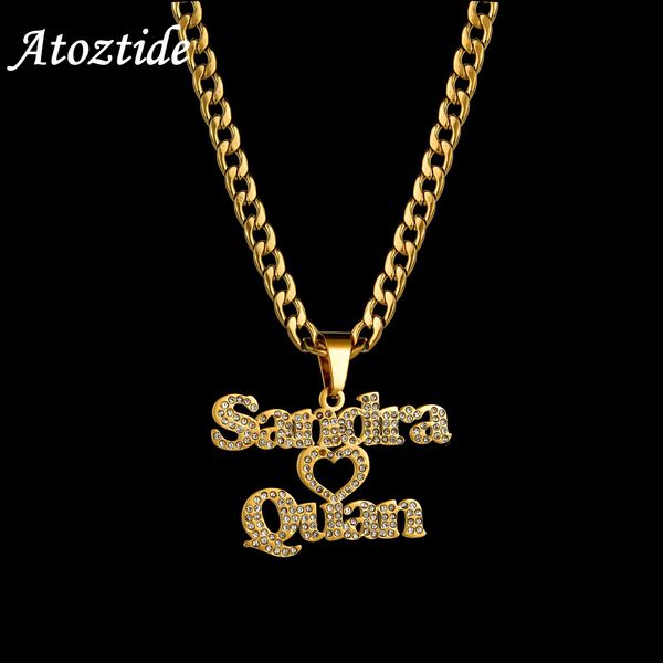 pendant necklaces atoz customized nameplate necklace for women stainless steel 2 rows zircon 5mm nk chain detachable jewelry gift 230629, Silver
pendant necklaces atoz customized nameplate necklace for women stainless steel 2 rows zircon 5mm nk chain detachable jewelry gift 230629, Silver