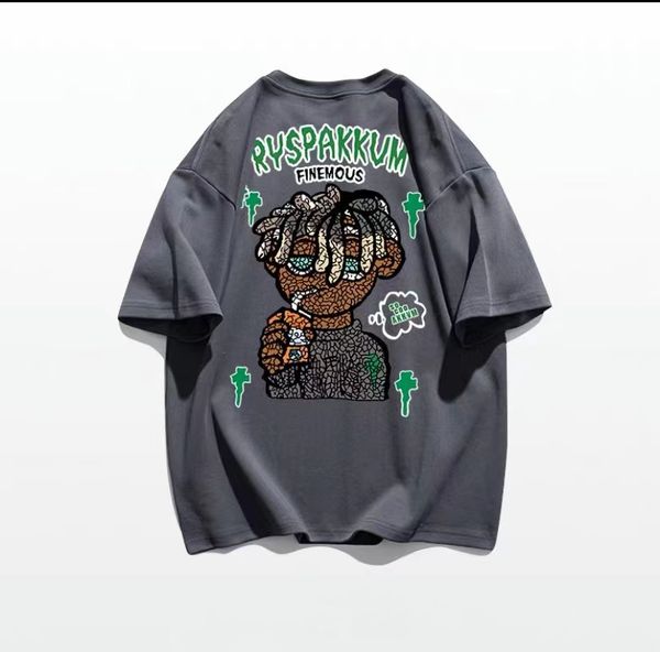 2023 european and n fashion street character designers print short-sleeved t-shirts for men's trendy summer heavyweight cotton youth sh, White;black
2023 european and n fashion street character designers print short-sleeved t-shirts for men's trendy summer heavyweight cotton youth sh, White;black