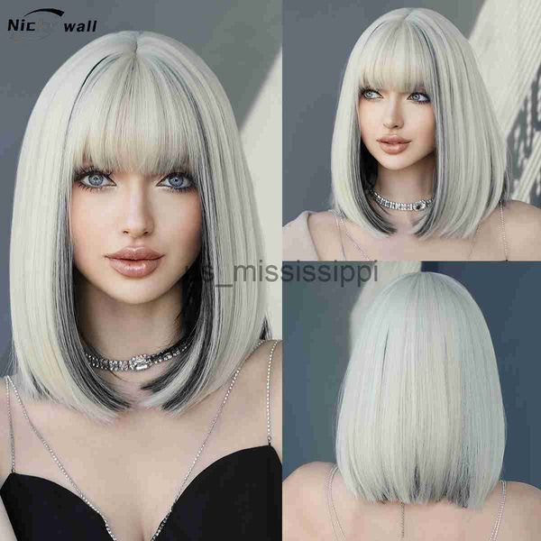 cosplay wigs light blonde bob wigs for women short platinum wig with bangs natural fashion synthetic wig daily party halloween fake hair x06, Black
cosplay wigs light blonde bob wigs for women short platinum wig with bangs natural fashion synthetic wig daily party halloween fake hair x06, Black