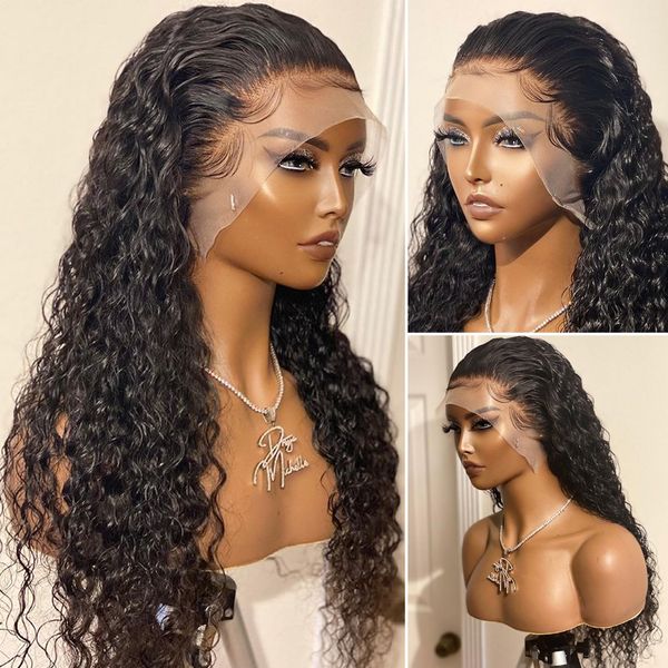 150%density long black color water wave curly lace front wig for black women with babyhair preplucked heat resistant daily, Black;brown
150%density long black color water wave curly lace front wig for black women with babyhair preplucked heat resistant daily, Black;brown