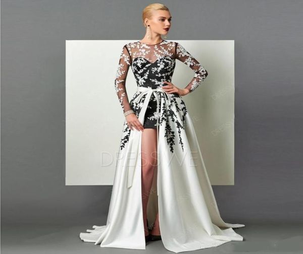 detachable overskirt evening dresses white lace flower applique long party gowns sweep train split aline long sleeves bride prom 2357681, Black;red
detachable overskirt evening dresses white lace flower applique long party gowns sweep train split aline long sleeves bride prom 2357681, Black;red