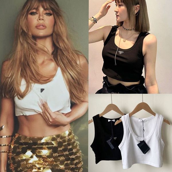 summer metal triangle logo tank super comfortable street casual versatile short top, White
summer metal triangle logo tank super comfortable street casual versatile short top, White