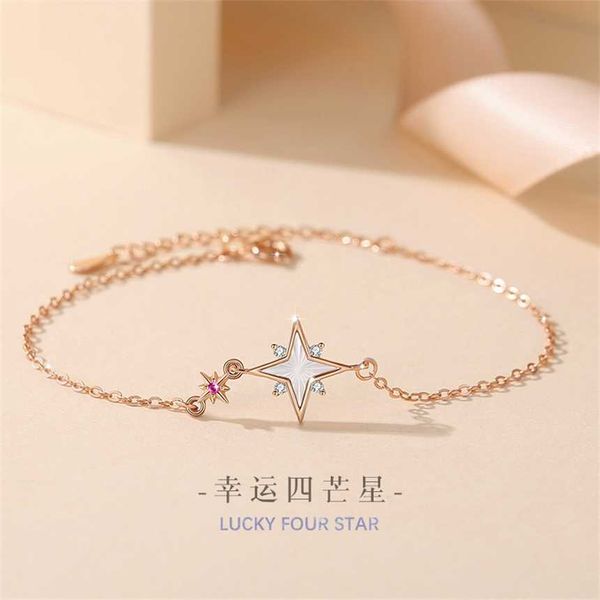 2023 star sterling silver 925 bracelet women's fashion versatile white fritillaria in ins style pentagram hand jewelry, Black
2023 star sterling silver 925 bracelet women's fashion versatile white fritillaria in ins style pentagram hand jewelry, Black