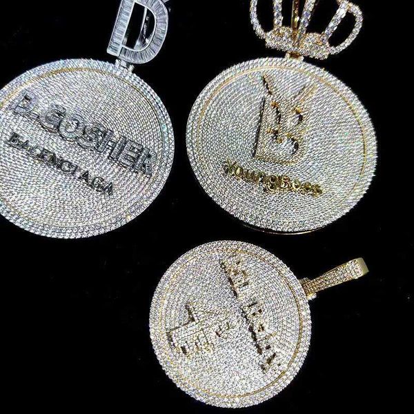 new design pendant diamond big round dask shape letter name word plate custom iced out pendants jewelry, Silver
new design pendant diamond big round dask shape letter name word plate custom iced out pendants jewelry, Silver