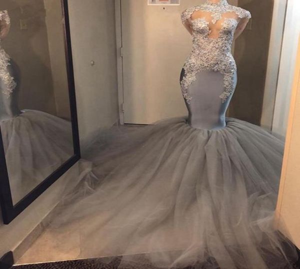 silver gray mermaid long prom dresses 2020 high neck long sleeve african black girl tulle lace applique floor length formal party 3777287
silver gray mermaid long prom dresses 2020 high neck long sleeve african black girl tulle lace applique floor length formal party 3777287
