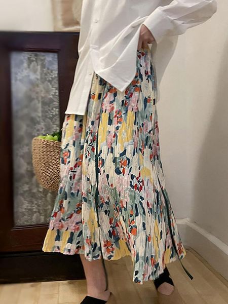 dresses qooth summer sweet floral print black plaid casual skirt women high waist elegant midlength aline skirt qt1665, White;black
dresses qooth summer sweet floral print black plaid casual skirt women high waist elegant midlength aline skirt qt1665, White;black