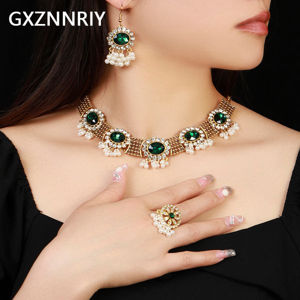 wedding jewelry sets vintage crystal necklace and earrings rings set for women accessories trendy antique gold color party gifts 230627, Slivery;golden
wedding jewelry sets vintage crystal necklace and earrings rings set for women accessories trendy antique gold color party gifts 230627, Slivery;golden